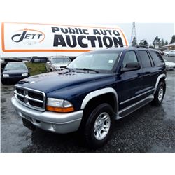 I1 --  2003 DODGE DURANGO , Blue , 242427  KM's