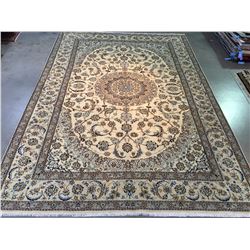 MAGNIFICENT SILK &WOOL PERSIAN NAIN RUG 9'.8 x13'.4 