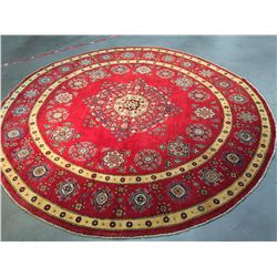 AUTHENTIC HAND KNOTTED KAZAK RUG ROUND 8X8