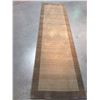 Image 1 : SOLID TWO TONE DESIGN HAND MADE & CARVED WOOL RUNNER 3x9