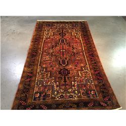 AUTHENTIC ANTIQUE  PERSIAN HERIZ RUG 5'.0"X8'.6"