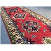 Image 2 : FINE HAND KNOTTED WOOL GEOMETRIC KAZAK RUNNER 2.6x 10