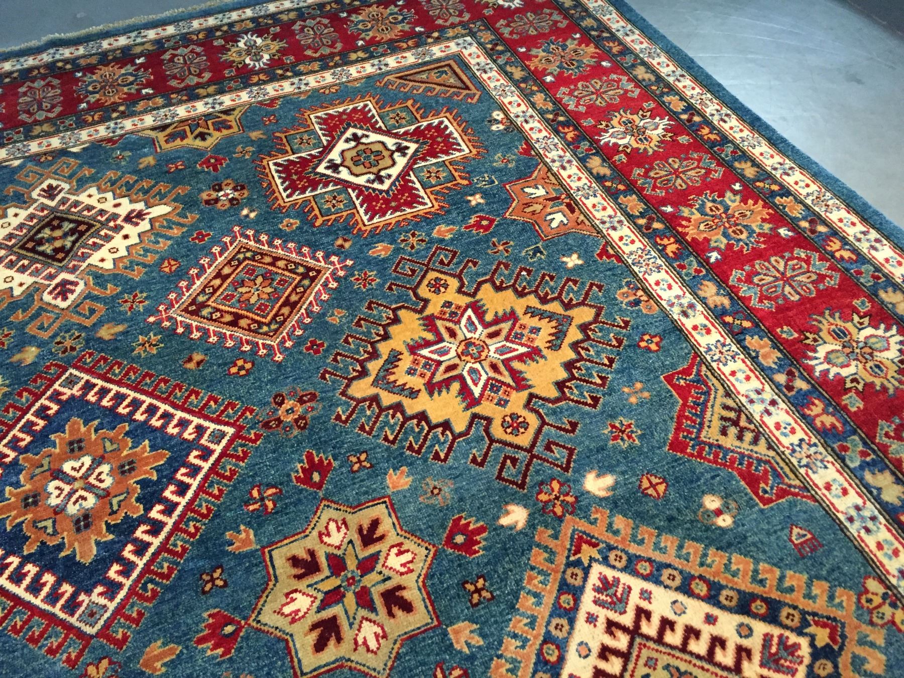 FINE HAND KNOTTED WOOL SUPER KAZAK RUG 9x12