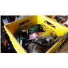 Image 2 : 2 YELLOW CRATES OF FAUCET CONNECTOR HOSES, AND HARNESS AND RESPIRATOR MASK