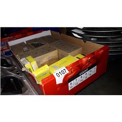 TRAY OF DOOR HARDWARE HINGES