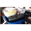 Image 2 : BLUE TOTE IWTH SHREADMASTER PAPER SHREDDER AND THERAPEDIC HEATED SILKY THROE BLANKET NEW AND NEW MEM