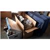 Image 1 : 2 BOXES OF XMAS DECOR AND BLUE LUGAGE BAG OF XMAS DECOR