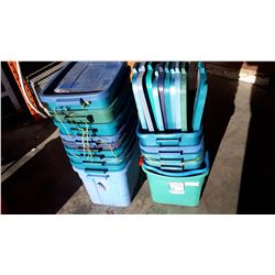 LZARGE LOT OF TOTES AND LIDS