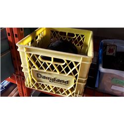 YELLOW CRATE OF WHEELS