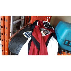 LOT OF JERSEYS AND CANUCKS CAR MATS