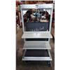 Image 3 : ROLLING METAL SHELF, ADJUSTABLE SHELVES, AND LOCKING CASTORS