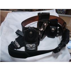 2 POLICE BELTS WITH ACCESSORY HOLDERS