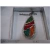 Image 2 : MULTI COLOURED CRYSTAL PENDANT W/ STERLING SILVER CHAIN