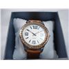 Image 2 : LADIES WATCH W/ BROWN STRAP AND BROWN RHINESTONES ACCENT