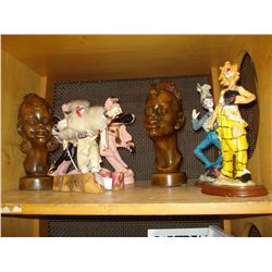 2 CERAMIC HEADS FIGURE AND CLOWNS