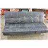 Image 1 : BLACK LEATHER CLICK CLACK SOFA/CHAISE
