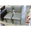 Image 1 : PAIR OF OAK GREY LEATHER WITH STUDS SIDE CHAIRS