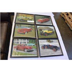 6 RETRO CAR PRINTS