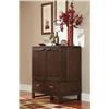 Image 1 : BRAND NEW ASHLEY DARK FINISH 2 DOOR BAR CABINET, SERVER, WITH GLASS SHELF, RETAIL $2699