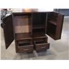 Image 3 : BRAND NEW ASHLEY DARK FINISH 2 DOOR BAR CABINET, SERVER, WITH GLASS SHELF, RETAIL $2699