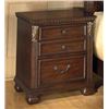 Image 2 : BRAND NEW ASHLEY KINGSIZE DARK FINISH PANEL BEDFRAME, PAIR OF TWO DRAWER NIGHTSTANDS, RETAIL $2576