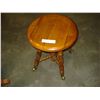 Image 1 : OAK PIANO STOOL W/ METAL AND GLASS FEET