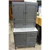 Image 2 : BLACK PAINTED ANTIQUE HOOSIER KITCHEN CABINET