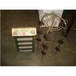 2 WINE RACKS - 1 METAL AND 1 WOOD