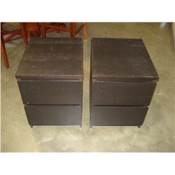 PAIR BLACK 2 DRAWER NIGHTSTANDS