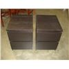 Image 1 : PAIR BLACK 2 DRAWER NIGHTSTANDS