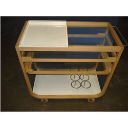 ROLLING BAR WITH GLASS SHELVES