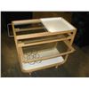 Image 3 : ROLLING BAR WITH GLASS SHELVES