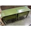 Image 2 : PAIR OF ONE DRAWER GREEN NIGHTSTANDS