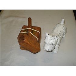 METAL SCOTTY DOG DOOR STOP AND WISECRACKER NUT CRACKER