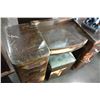 Image 4 : BURLED WALNUT VANITY WITH MIRROR AND STOOL