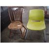 Image 1 : PLASTIC CHAIR AND WOOD CHAIR