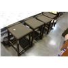 Image 1 : 4 MODERN WOOD UPHOLSTERED STOOLS