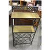 Image 2 : CAST IRON WINE RACK W/ GLASS HOLDER