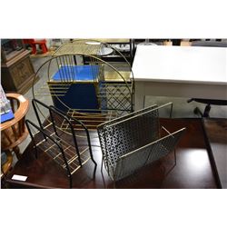 ROUND BRASS SHELF AND MAGAZINE STANDS