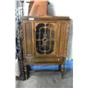 Image 1 : ANTIQUE WALNUT GLASS DOOR DISPLAY CABINET