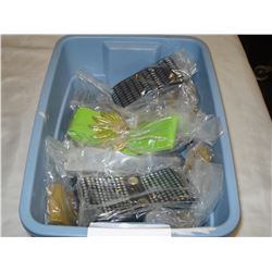 SMALL TOTE OF JEWELERY AND BELTS