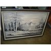 Image 1 : LARGE SIGNED OIL ON CANVAS WINTER SCENE
