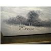 Image 2 : LARGE SIGNED OIL ON CANVAS WINTER SCENE