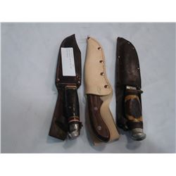 BONE HANDLED KNIFE AND TWO OTHER KNIVES