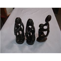3 SOAP STONE CARVINGS