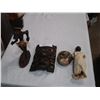 Image 1 : DECORATIVE WOOD ITEMS FROM MEXICO AND HAND PAINTED ROCK