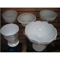 MILK GLASS COMPOTES