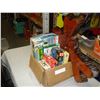 Image 1 : BOX OF MODEL PLANES AND BURL CLOCK