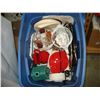 Image 1 : BLUE TOTE OF KITCHEN WARE
