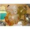 Image 2 : W A ROGERS SILVER 16 CANDLE HOLDER, 2 VINTAGE OIL LAMPS AND GLASSWARE AND 2 MUSICAL FIGURES